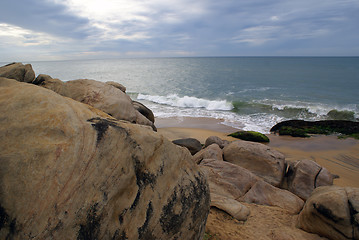 Image showing Rock on the sea shore