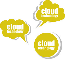 Image showing cloud technology. Set of stickers, labels, tags. Business banners, Template for infographics