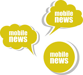 Image showing mobile news. Set of stickers, labels, tags. Business banners, Template for infographics