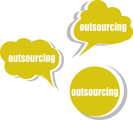 Image showing outsourcing. Set of stickers, labels, tags. Business banners, Template for infographics