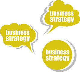 Image showing business strategy. Set of stickers, labels, tags. Template for infographics