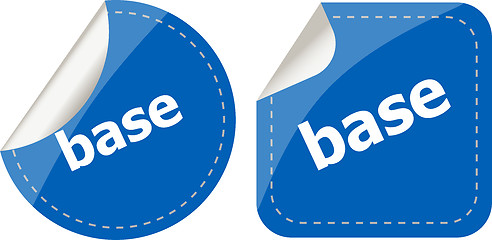 Image showing base word on stickers button set, business label