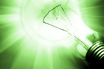 Image showing Background with lit lightbulb