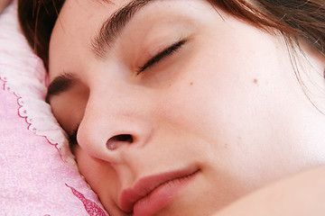 Image showing Beautiful young woman sleeping.