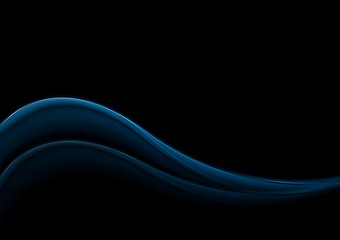 Image showing Dark blue smooth waves