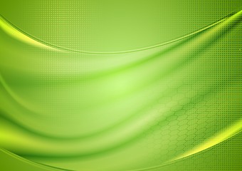 Image showing Bright blurred green waves design