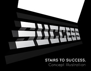 Image showing Te word success on the stairs.