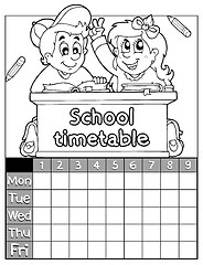 Image showing Coloring book timetable topic 2