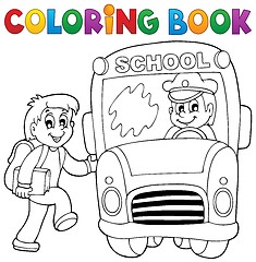 Image showing Coloring book school bus theme 2