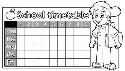 Image showing Coloring book school timetable 9