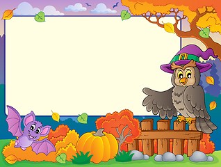 Image showing Autumn frame with Halloween theme 5