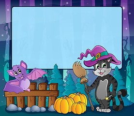 Image showing Mysterious forest Halloween frame 8