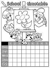 Image showing Coloring book timetable topic 1