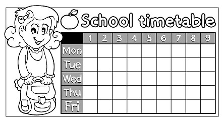 Image showing Coloring book school timetable 8