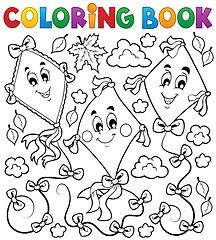 Image showing Coloring book with three kites