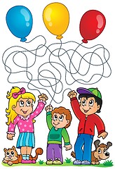 Image showing Maze 8 with children and balloons