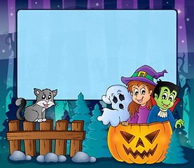 Image showing Mysterious forest Halloween frame 5