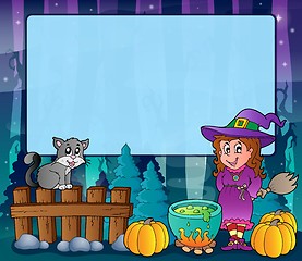 Image showing Mysterious forest Halloween frame 6