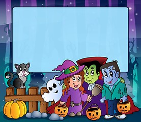 Image showing Mysterious forest Halloween frame 9