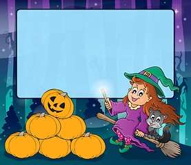 Image showing Mysterious forest Halloween frame 2