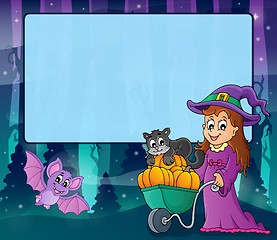 Image showing Mysterious forest Halloween frame 3