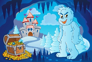 Image showing Winter cave with yeti