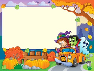 Image showing Autumn frame with Halloween theme 3