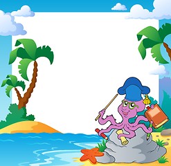 Image showing Beach frame with octopus teacher