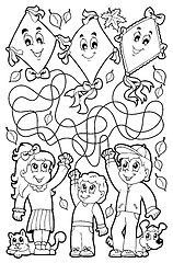 Image showing Maze 9 coloring book with children