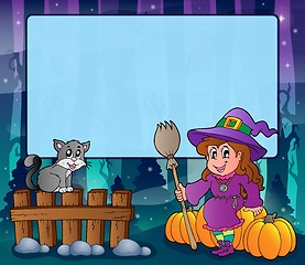 Image showing Mysterious forest Halloween frame 4