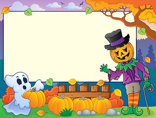 Image showing Autumn frame with Halloween theme 4