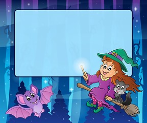 Image showing Mysterious forest Halloween frame 1