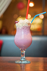 Image showing Cherry milkshake