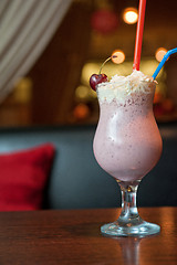 Image showing Cherry milkshake