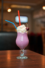Image showing Cherry milkshake