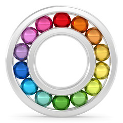 Image showing Bearing with colorful balls on white background