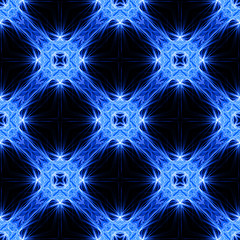 Image showing Abstract seamless pattern of diagonal blue and white rays