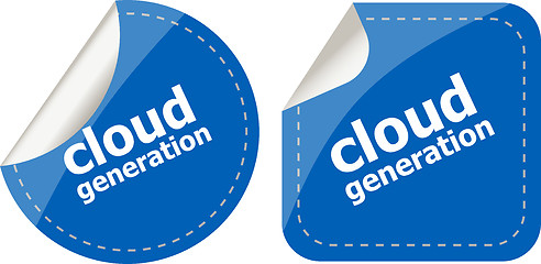 Image showing Cloud technology icon, label stickers set isolated