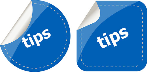 Image showing stickers label set business tag with tips word