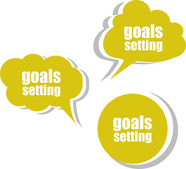 Image showing goals settings. Set of stickers, labels, tags. Template for infographics