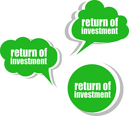 Image showing return of investment. Set of stickers, labels, tags. Business banners, Template for infographics
