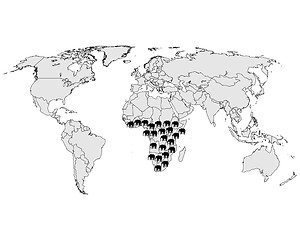 Image showing African elephant range