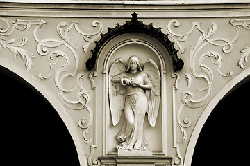 Image showing Angel statue in sepia