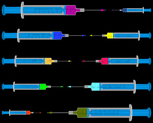 Image showing Illustration of filled injections on black background