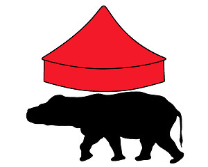 Image showing Hippo in circus