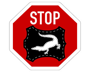 Image showing Stop crocodile leather