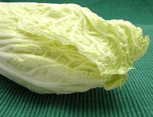 Image showing Chinese cabbage on a green rough background