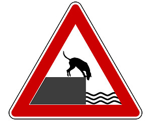 Image showing Road ending warning sign for dogs