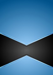 Image showing Abstract blue and black tech background