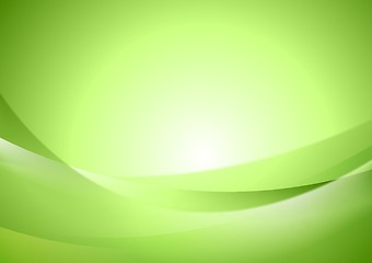 Image showing Bright green shiny waves